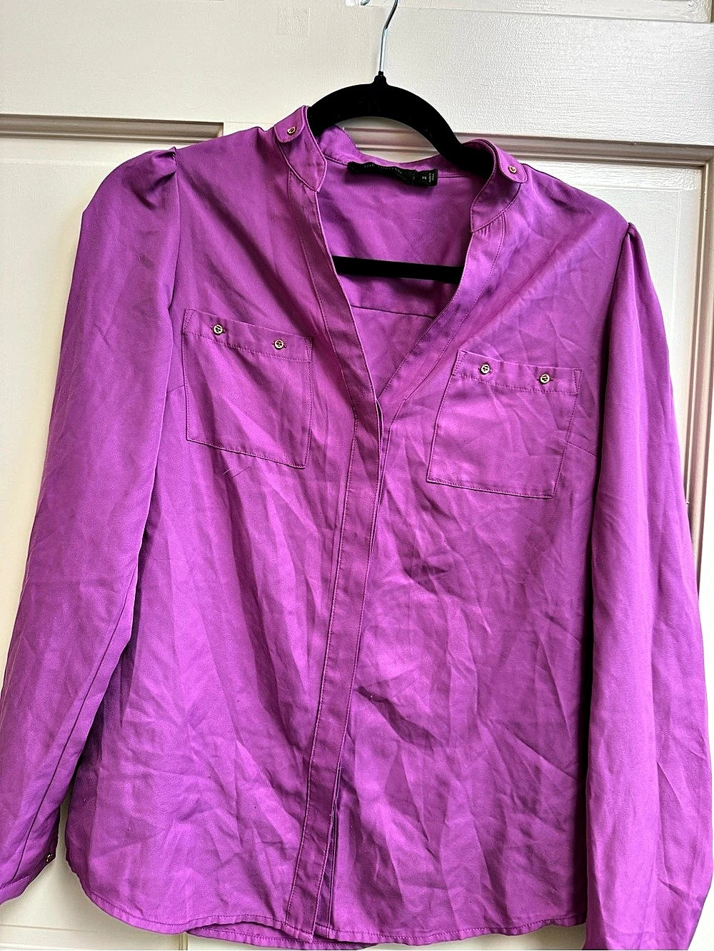 The Limited Utility Button-Front Shirt in Purple Size XS Like New
